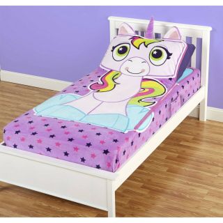Zippy Sack Pink Unicorn Twin Zip Up Plush Fleece Bed Blanket Sheet Rare