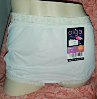 Vtg Olga 873 White S - 5 Granny Panties Rare Discontinued Nwt Sheer Lace Briefs
