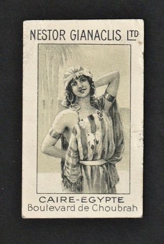 Rare: Beauty: Egypt: Nestor Gianaclis Tobacco Cigarette Advert Card C.  1910