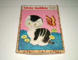 Vintage 1946 The Shy Little Kitten Little Golden Puzzle Complete Rare Antique
