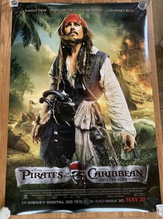 Pirates Of The Caribbean On Stranger Tides Poster 27x40 Ds Rare