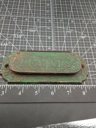 Vintage Rare Antique Letters Mail Slot Cast Iron 5 3/4 " In Length & 2 1/4 " Wide
