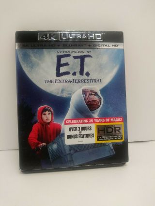 E.  T.  Extra - Terrestrial 4k Ultra Hd,  Blu - Ray,  Slipcover Rare