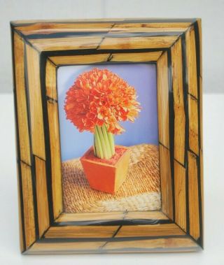 Vintage Picture Frame Unique Solid Wood 3 " X 5 " Photo Frame Rare Wood Table Top