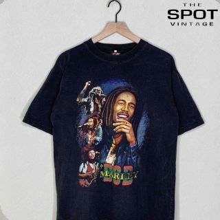 Vintage Bob Marley Rap Tee Size Xl Hot Ice Double Sided Graphic Black Fade Rare