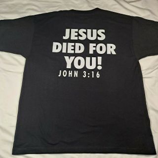 Vintage T Shirt " Jesus Died For You " John 3:16 Xxl Grail Single Stitch Rare