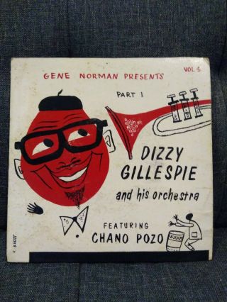 Dizzy Gillespie - Feat.  Chano Pozo 10 " - Gene Norman Presents - Rare 45 Vg,