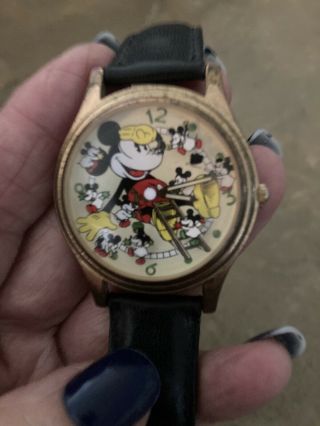 Rare Vintage Mickey Mouse Mens Watch.  Mickeys Nightmare
