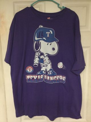 Vintage Texas Rangers Mens Snoopy T Shirt Xxl Rare