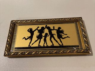Rare Vintage Silhouette " The Four Season " By Fidus " Winter ",  Gold And Black