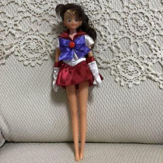 1990s Bandai Sailor Moon Dress Up Doll Mars Figure With Tiara & Decoration Rare