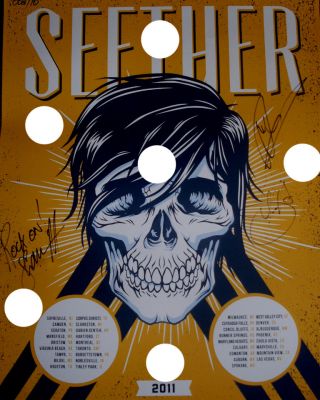 Seether Signed Rare Concert Poster Lithograph Reprint Photo
