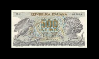 20.  6.  1966 Repubblica Italia 500 Lire Italy Rare ( (gem Unc))
