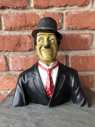 Rare Vintage Large 11” Tall Charlie Chaplin Chalkware Statue