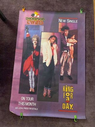 Thompson Twins Rare Huge " King For A Day " Uk Promo Poster 1985