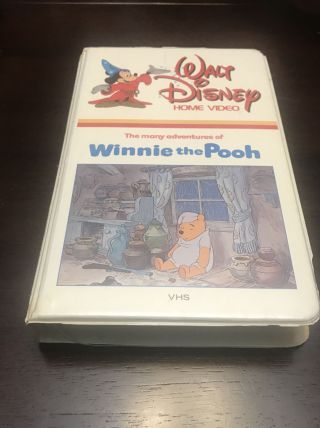 The Many Adventures Of Winnie The Pooh Rare Walt Disney White Clamshell 1977 Vhs