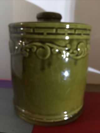 RARE Vintage Monmouth Pottery Stoneware Cookie Jar 3