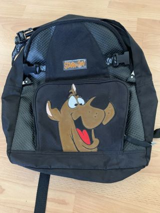 Rare Vintage 1999 Cartoon Network Scooby Doo Black Backpack Great