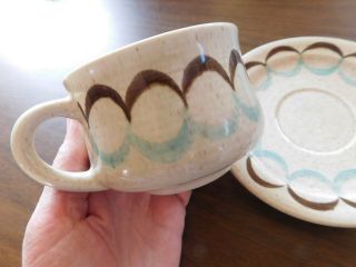 1959/60 Vtg Red Wing Pottery Cup & Saucer Rare " Two Step " Pattern