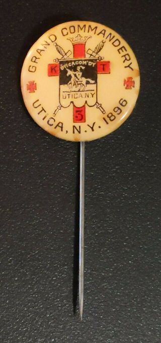 Rare 1896 Utica York Knights Templar Grand Commandery Freemasonry Ny Antique
