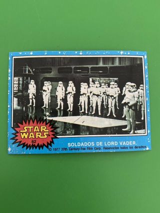 1977 Topps Mexico Star Wars Trading Card 62 Stormtroopers In Spanish Very Rare
