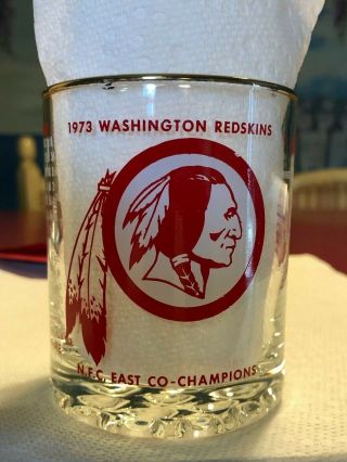 Nos Rare 1973 Washington Redskins Nfc Champions Whiskey Glass Football Pristine