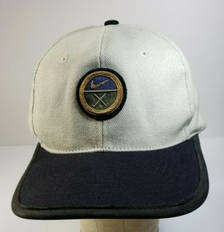Rare Vintage Nike Golf Strapback Hat Cap 90s Golfing Black Khaki