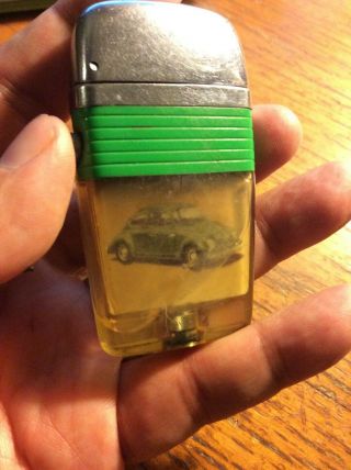 Rare Vu Scripto Ad Lighter,  Volkswagen Bug Car