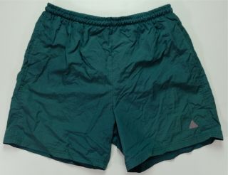 Rare Vtg Nike Acg Spell Out Triangle Swimming Trunks 90s All Conditions Green L