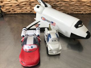 Disney Pixar Cars " Space Mission Adventure Roger Shuttle Mater Mcqueen Rare