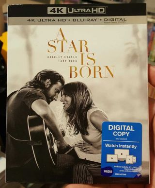 A Star Is Born 2018 4k Uhd,  Blu - Ray,  Oop Slipcover Rare Like - No Digital