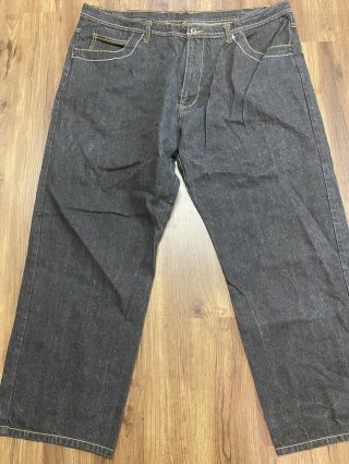 Karl Kani Gold Black Denim Pants Mens Baggy Loose Fit Jeans Size 46 X 32 Rare Gc