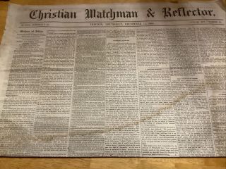 1864 Rare Civil War Newspaper With Front Page Story By Harriet Beecher Stowe