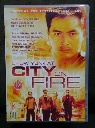 City On Fire (hong Kong Legends Hkl) R2 Pal Dvd Rare Oop Chow Yun Fat Ringo Lam