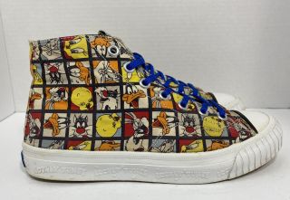 Rare Vintage Keds 90’s Looney Tunes High - Top Canvas Sneakers Shoes Womens Size 8