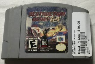 Destruction Derby 64 Game Authentic Nintendo 64 Rare N64 - 180r