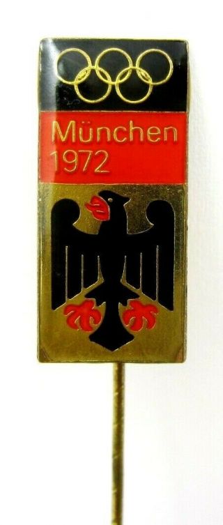 1972 Munich Olympic Games Germany Noc Olympic Team Pin Badge Rare