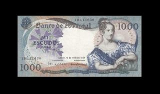 1967 Bank Of Portugal 1000 Escudos Rare ( (ef, ))