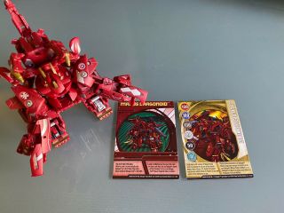 Bakugan Maxus Dragonoid 7 In 1 Pyrus Red Complete With 2 Cards Battle Brawlers