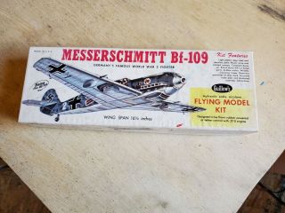 Rare Guillows Wwii German Messerschmitt Bf - 109 Airplane Model Kit 505