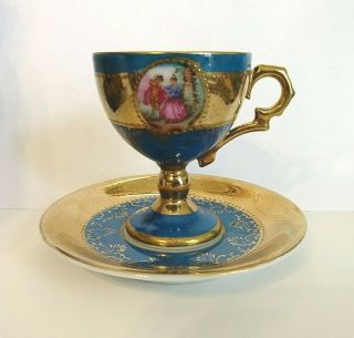 Rare Vintage Royal Vienna Demitasse Cup And Saucer