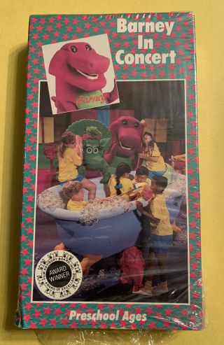 Barney The Dinosaur Barney In Concert Vhs Tape Rare Cover With Stars Like
