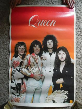 Queen Poster 22 X 34 1976 Vintage Very Rare A Day At The Races Freddie Mercury