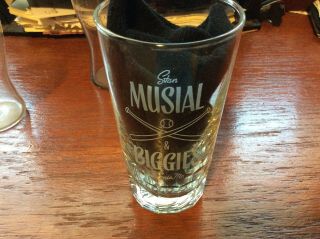 Stan Musial Biggies Glass St.  Louis Cardinal Hall Of Famer Rare Glass