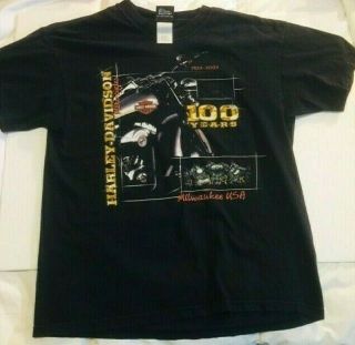 Harley Davidson Vintage Single Stitch T - Shirt Men Large Black 1990 