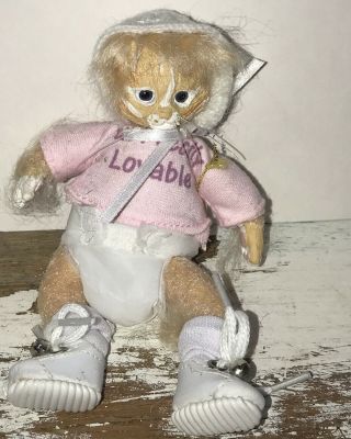 Ashton Drake Purrfectly Lovable Kitten Doll Figure Rare W/orig Tag And Outfit K3