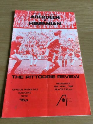 Aberdeen V Hibernian Hibs 1979/80 Rare George Best Scottish Football Programmes