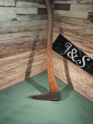Rare Antique Log Pickaroon Lumber Tool Logging Axe Thick Metal Head