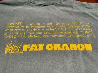 Wicked Fat Chance T Shirt.  Rare Vintage Cycling.  Fat City.