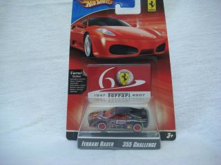 Hot Wheels Rr Black Ferrari Racer 355 Challenge 60th Rare Small Ed Blister Bp